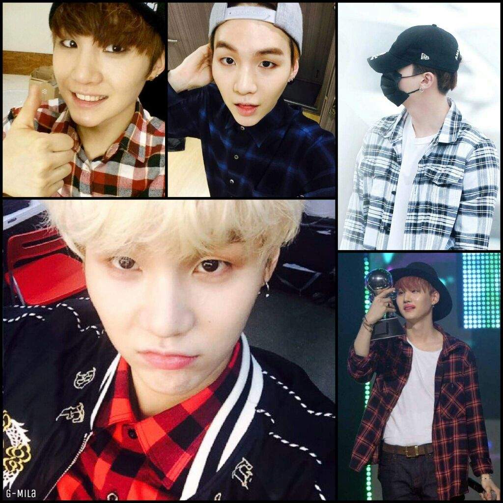 bts wearing plaid shirt