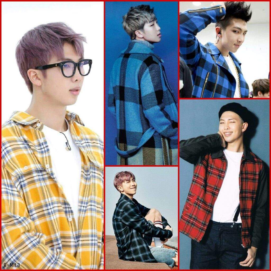 bts wearing plaid shirt