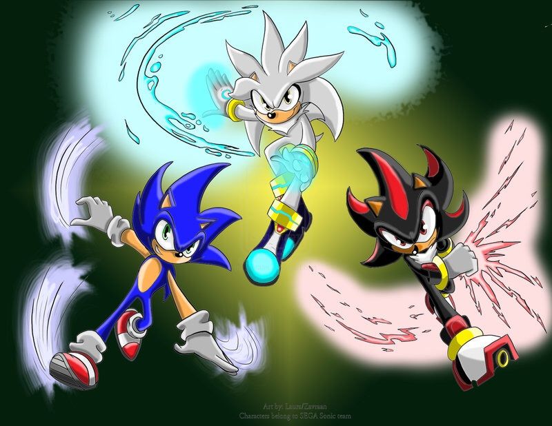 sonic vs shadow vs silver wallpaper