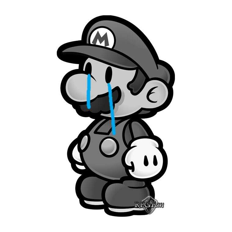 Resultado de imagen para mario bros triste en blanco ynegro