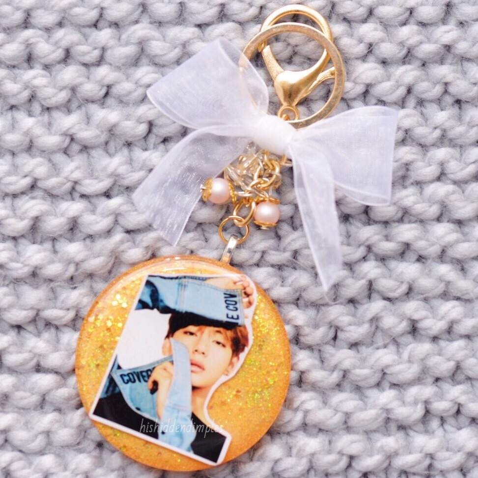 BTS Mic Glitter Keychains Resin handmade