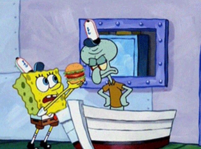 Image result for krabby patty spongebob squidward