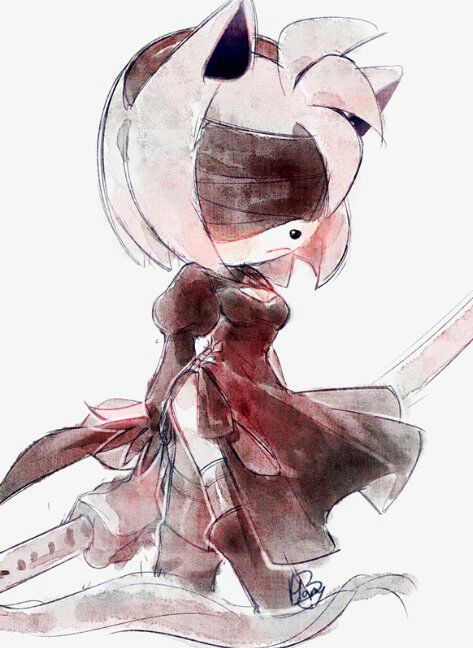 ziekenhuis boezem Vader Amy as 2B from Nier Automata (I didn't draw this) | Sonic the Hedgehog!  Amino