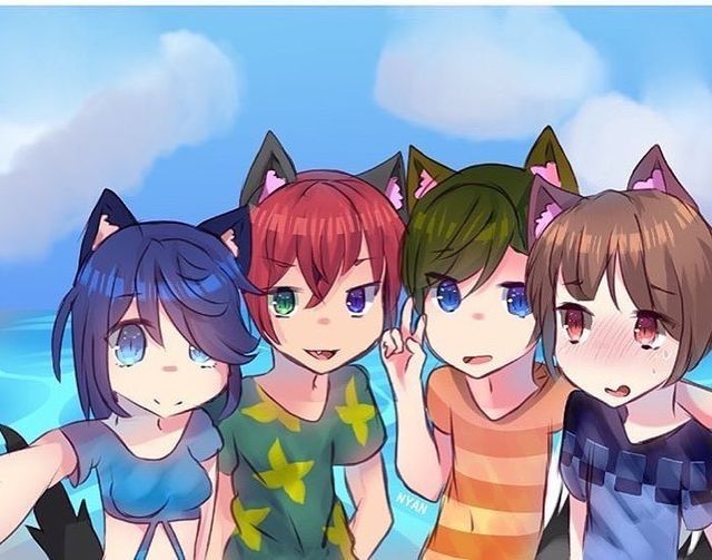 Me, Dottie, Daniel and Rylan | Aphmau Amino