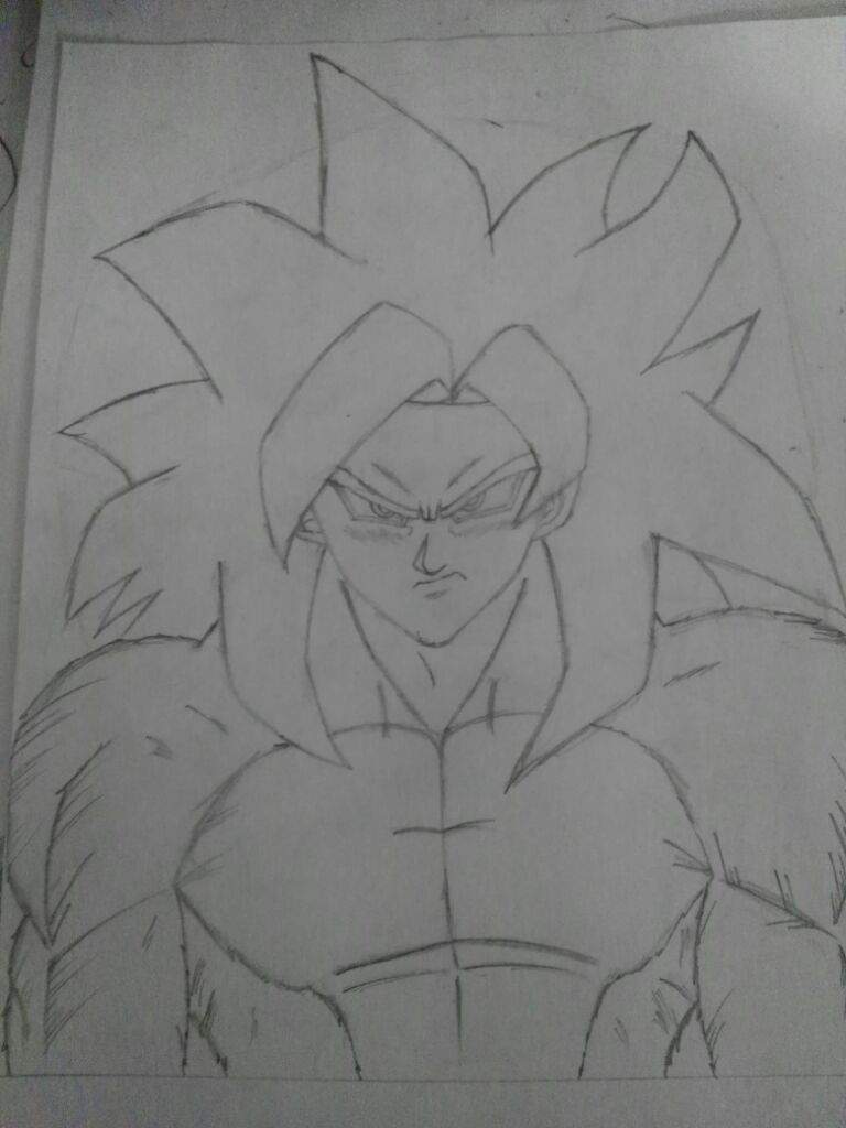 Goku SSJ4 sketch and outline | Art Amino