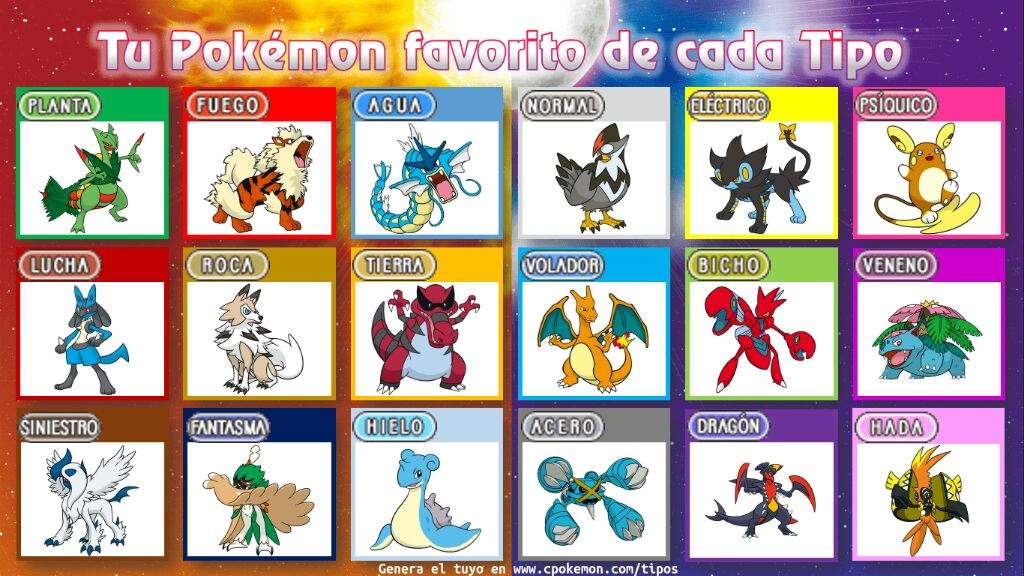 ~mis PokÉmon Favoritos De Cada Tipo~ •pokémon• En Español Amino