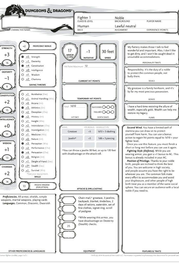 wotc character sheet dnd 5e pdf flat