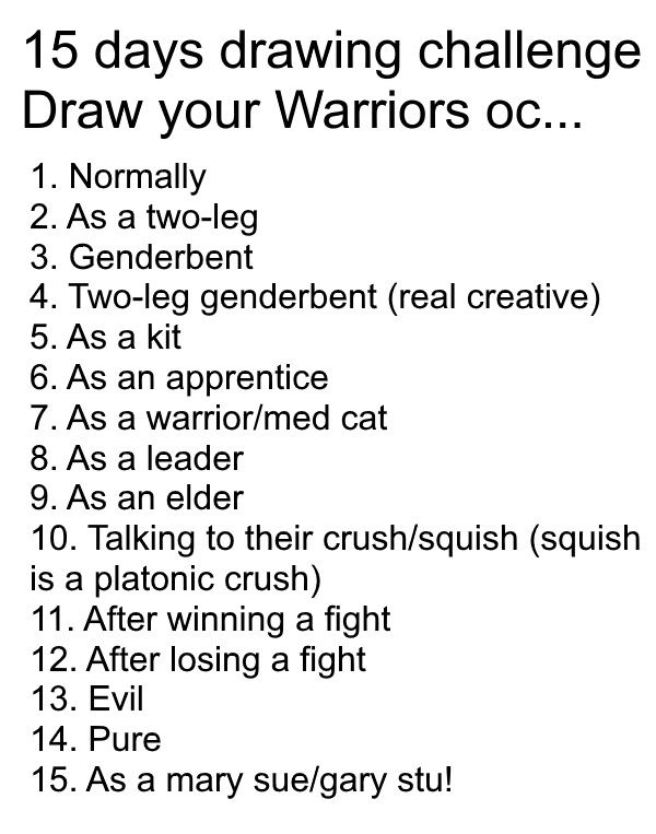 Draw Your Warriors Oc Challenge! Warrior Cats😼 Amino