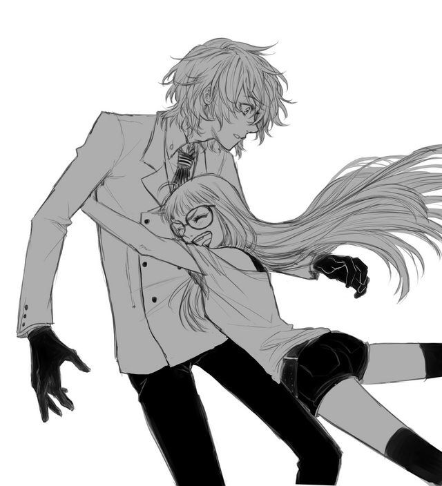 I love these fanart pictures of akechi and futaba 😍 so cute. | SMT ...
