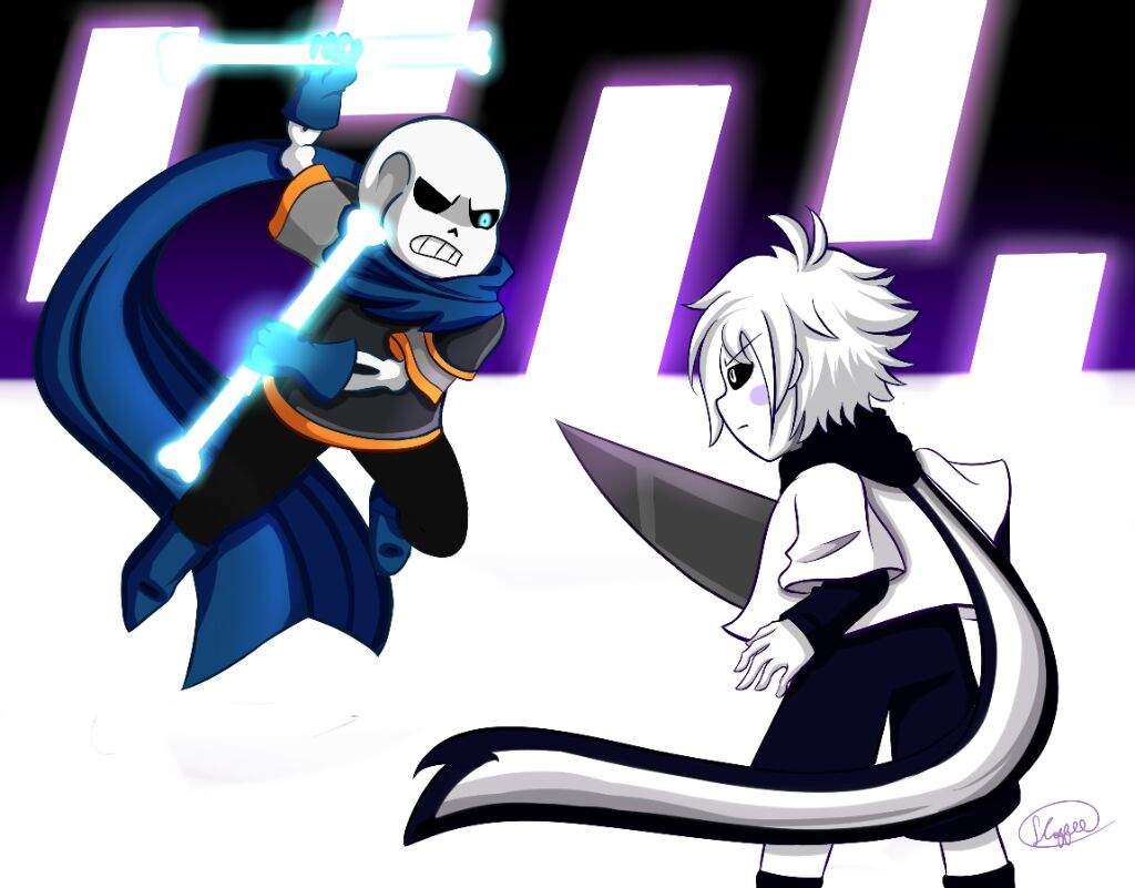 Underswap Sans vs Cross Chara - Underverse Fanart | Undertale Amino