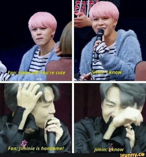 He got so shy when he was called handsome😆 | Park Jimin Amino