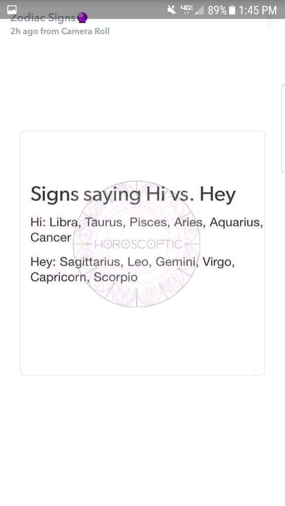 Snapchat zodiac signs