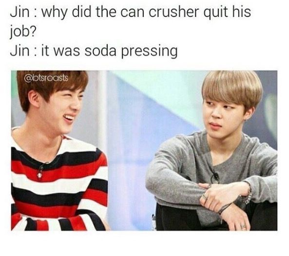 Jin dad jokes 101 | ARMY's Amino