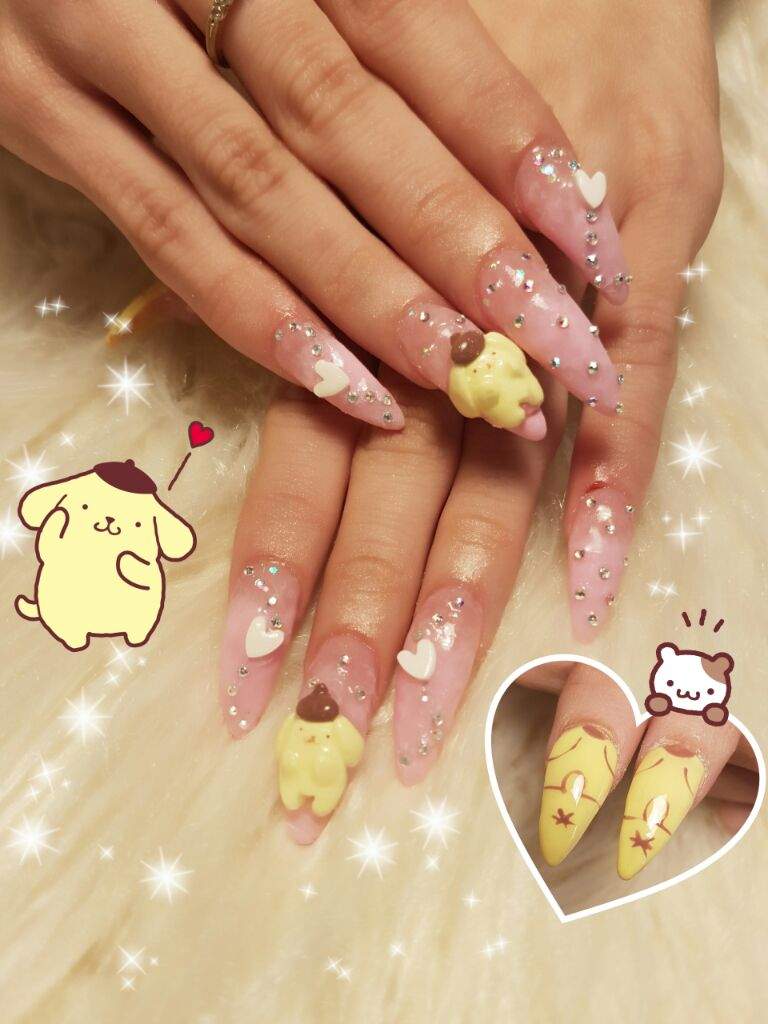 New Pompom Purin Nails Gyaru ギャル Amino