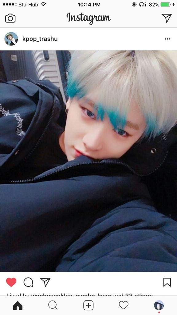 Wonho White Hair With Blue Tip Pics K Pop Amino