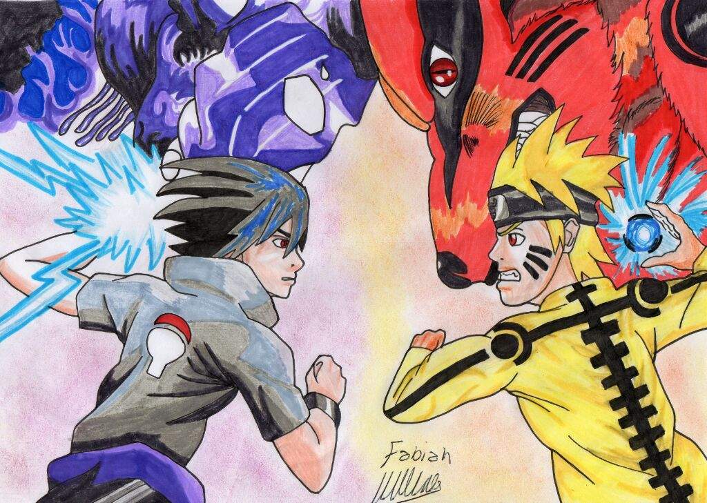 Naruto vs sasuke | Arte Anime Amino Amino