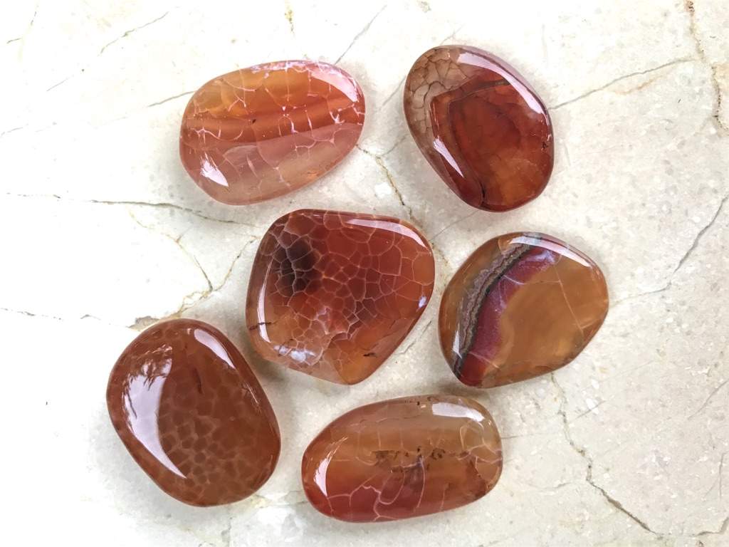 crackled fire agate stone