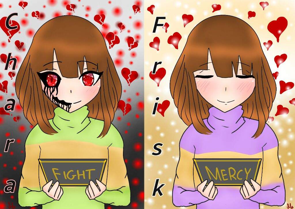 Drawing Frisk And Chara Again Undertale Aus Amino