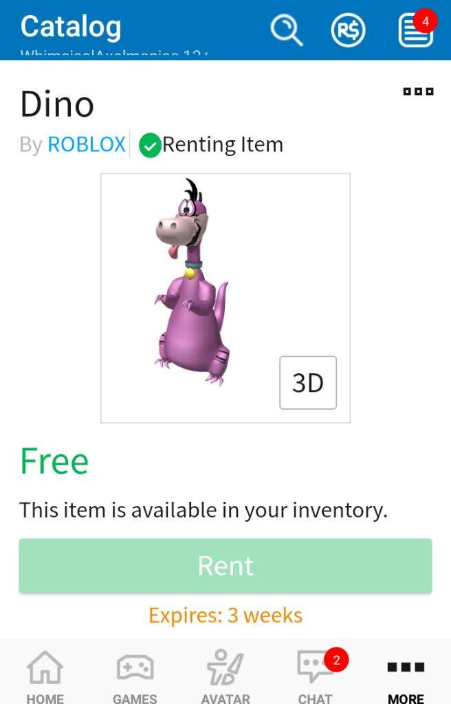 What Is This Items What Renting Means Roblox Amino - how to get the flintstones car roblox item