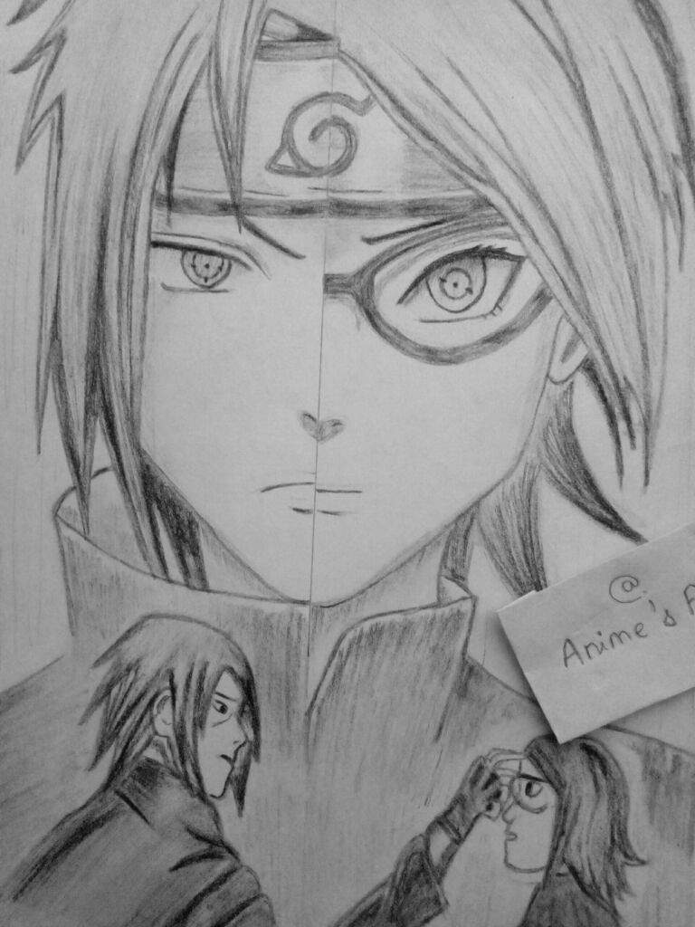 Sasuke and Sarada (half -half).feel free to find out its.