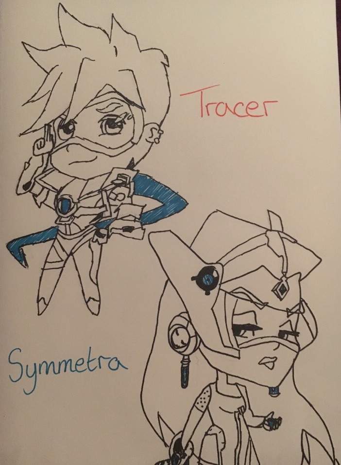 Tracer And Symmetra Cute Spray Drawing Overwatch Amino