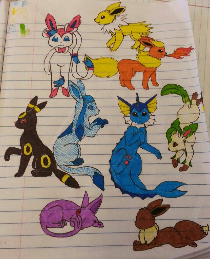 Eeveelution school drawing | Pokémon Amino