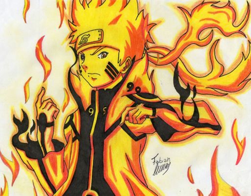 Dibujo de naruto con el chakra del kyubi y kurama | Arte Anime Amino Amino