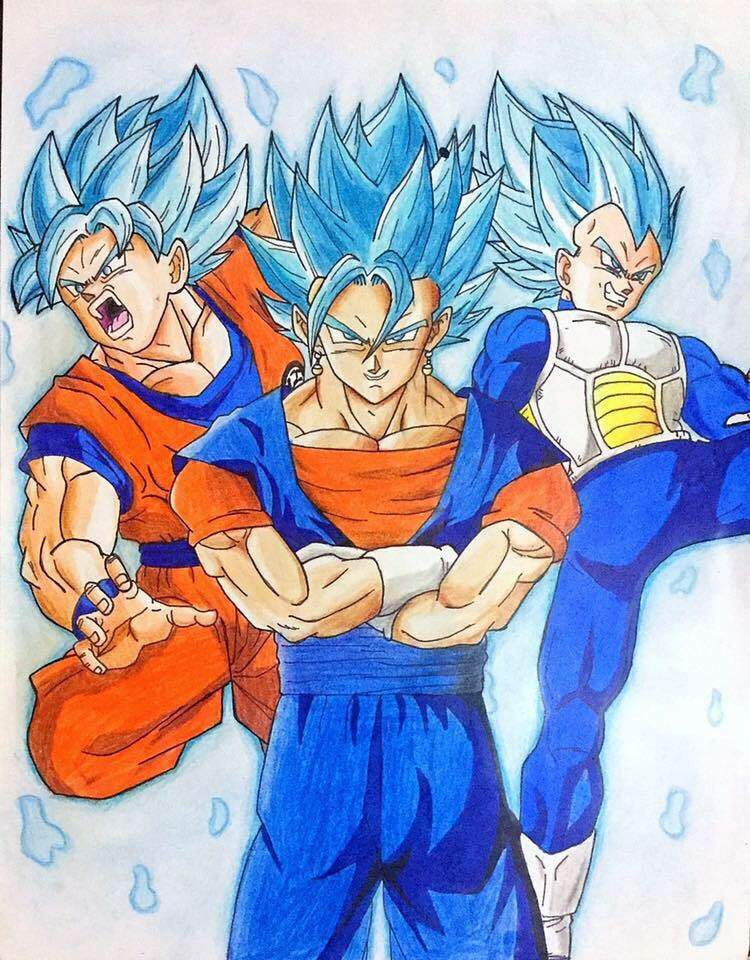 ssj blue goku and vegeta