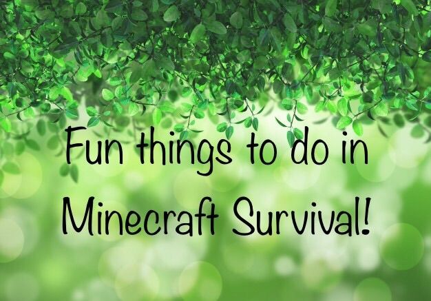 Things To Do In Survival Mode Minecraft Amino