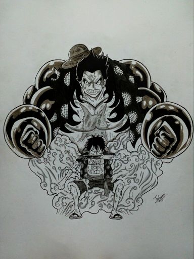 Dibujo de Monkey D Luffy ( Gear 4) | •Arte Amino• Amino