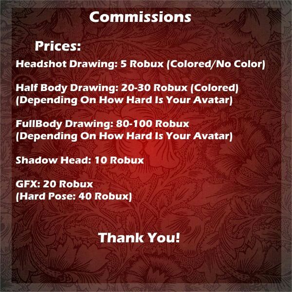Commissions Cuz Wynaut Roblox Amino - gfx 100 robux roblox