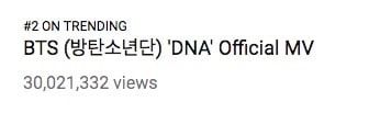 BTS's "DNA" Becomes Fastest K-Pop Group MV To Reach 30 Million Views ...