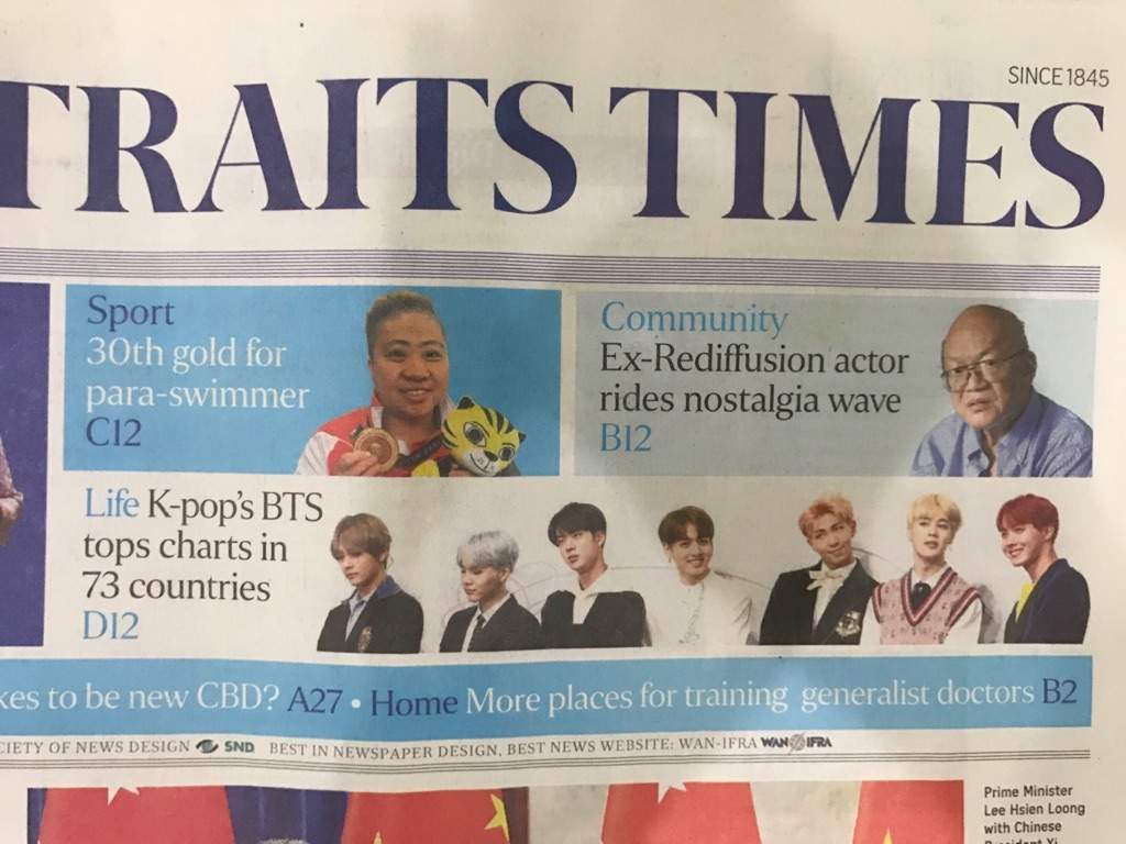 Bts On The Straits Times Newspaper Sg Yoonmin Amino Amino