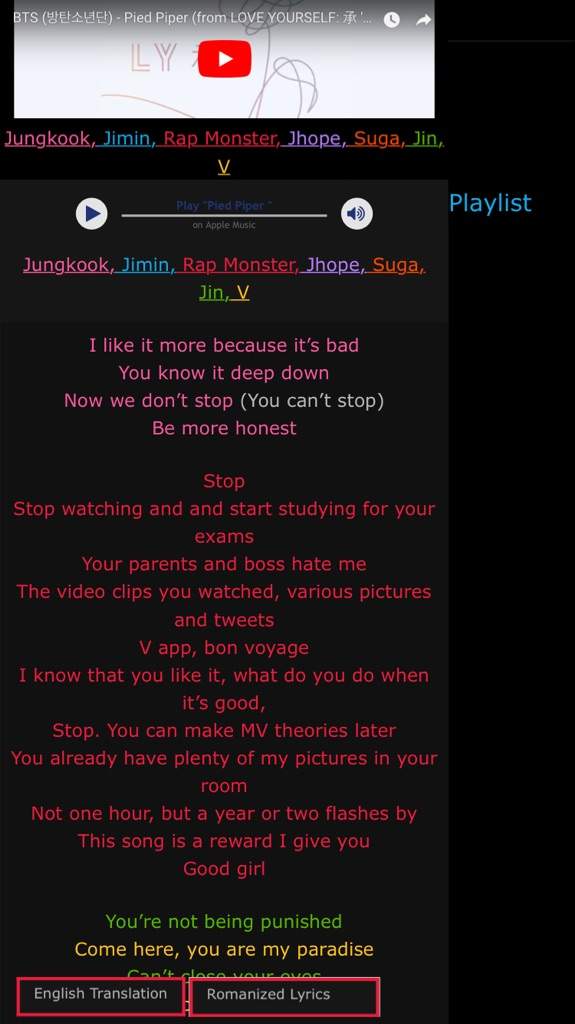 Pied Piper Lyrics Bangtan Scolding Us Xd Army S Amino