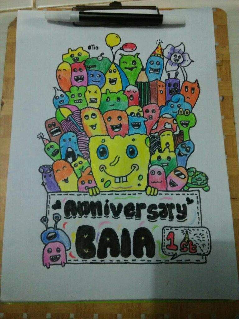 DoodleArt For Anniversary 1st BAIA BTS ARMY INDONESIA AMINO Amino