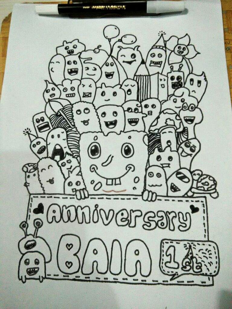 DoodleArt For Anniversary 1st BAIA BTS ARMY INDONESIA AMINO Amino