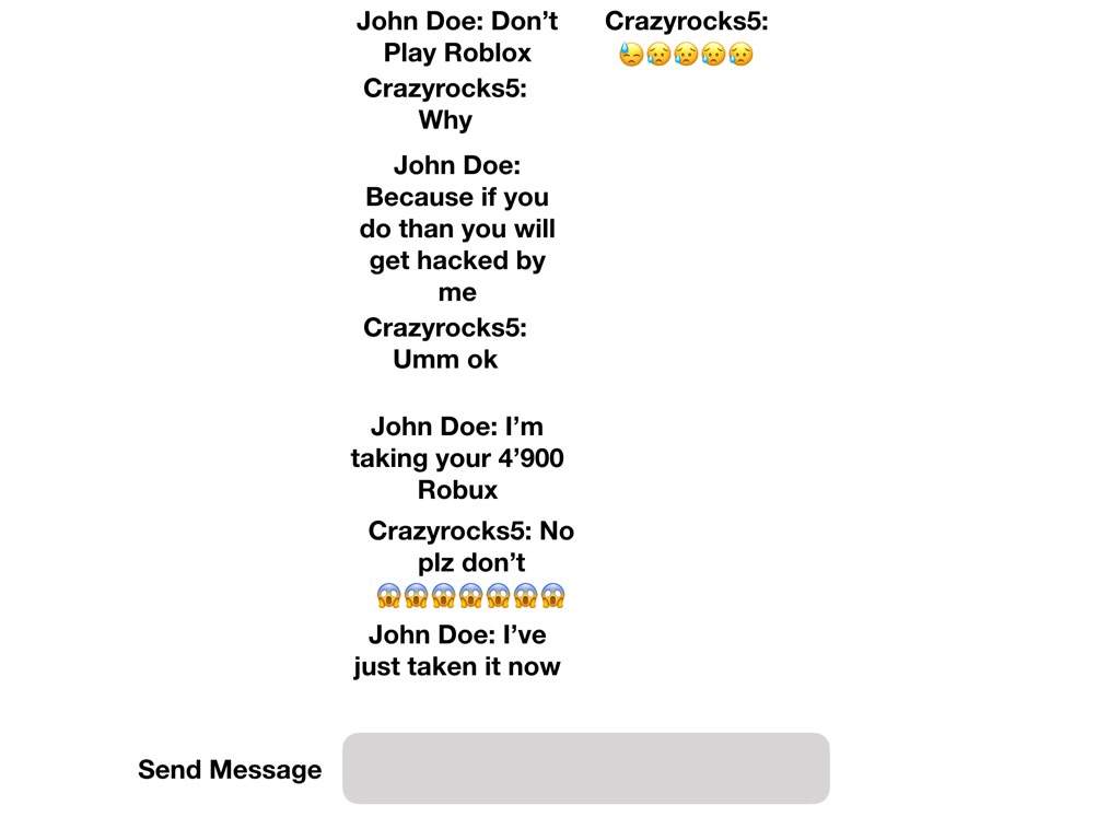 Just A Skit About Texting John Doe Abd Gettibg Hacked By Him - can someone hack you if you sent message on roblox