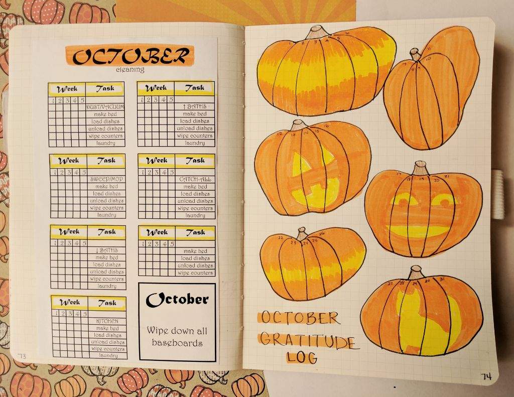 October set up bullet journal amino