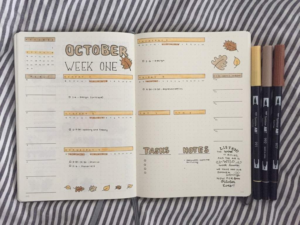 October Week 1 | Bullet Journal Amino