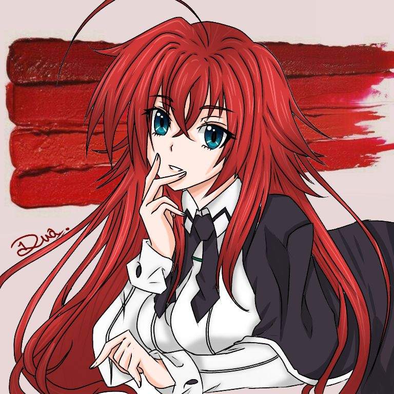 Rias Gremory Digital Drawing Anime Amino