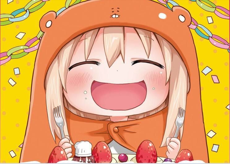 Anime girl in orange hoodie