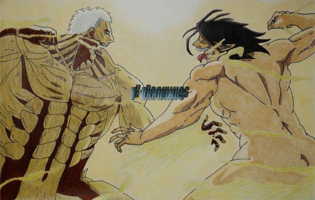 Dibujo De Eren Titán Vs Titán Acorazado Shingeki No Kyojin Dibujarte Amino 8255