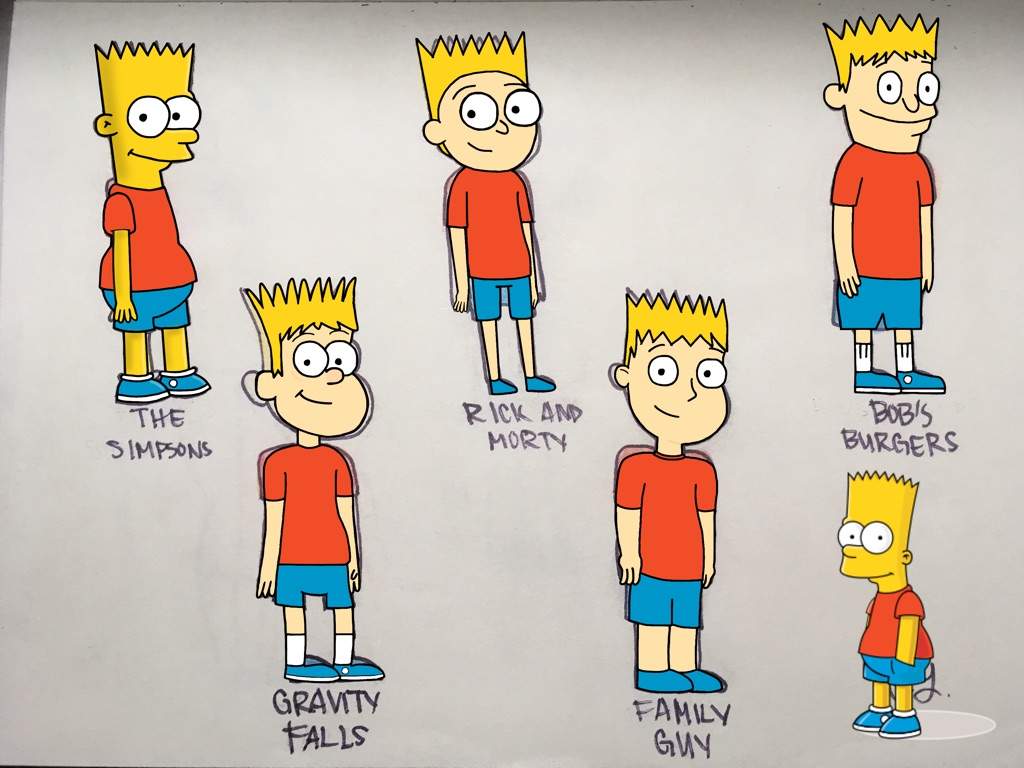 Bart Simpson In Different Show Styles Gravity Falls Amino
