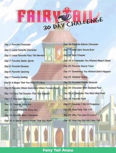 30 Day Fairy Tail Challenge Fairy Tail Amino