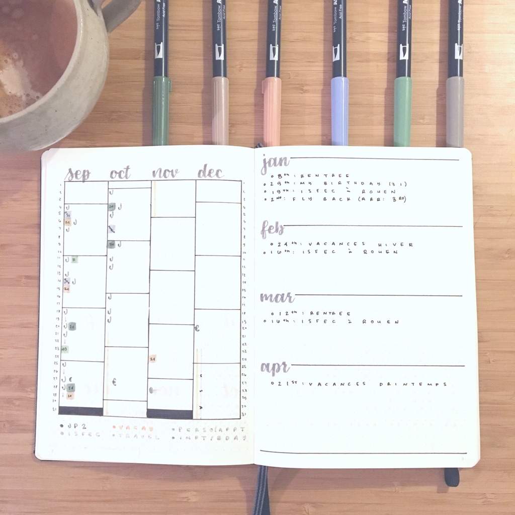 Calendex & new color code | Bullet Journal Amino