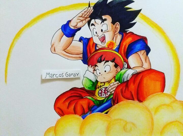 Goku y gohan en la nube voladora | •Arte Amino• Amino