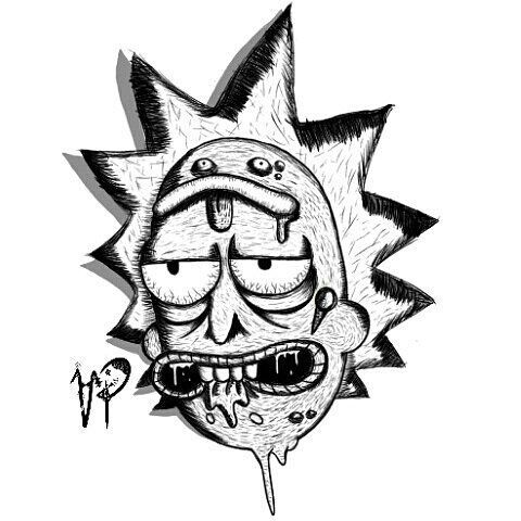 rick blanco y negro xd | •Rick y morty• Amino