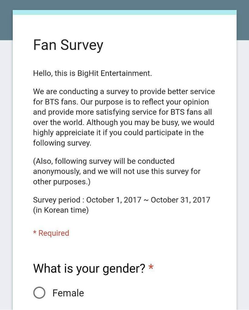 BTS Survey | ARMY's