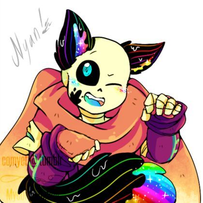 Kawaii Female Ink Sans That Have Rainbow Kitty Ear | Undertale Amino