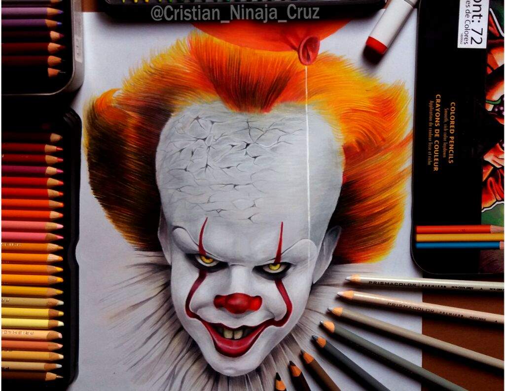 🇵🇪#pennywise lapices de colores sobre cartulina canson | •Arte Amino• Amino